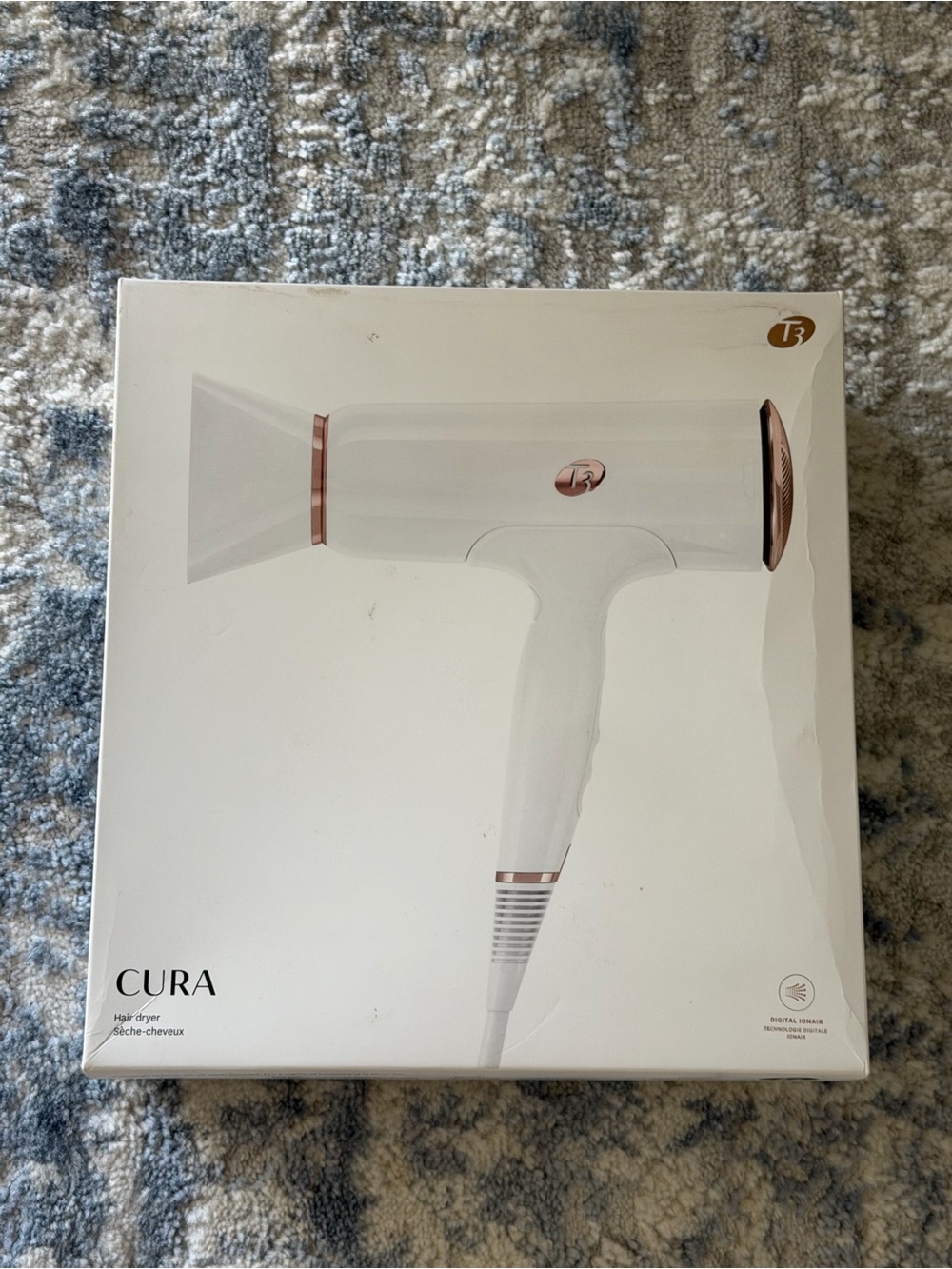 T3 Cura White Hair Dryer with Rose Gold Details - Open Box